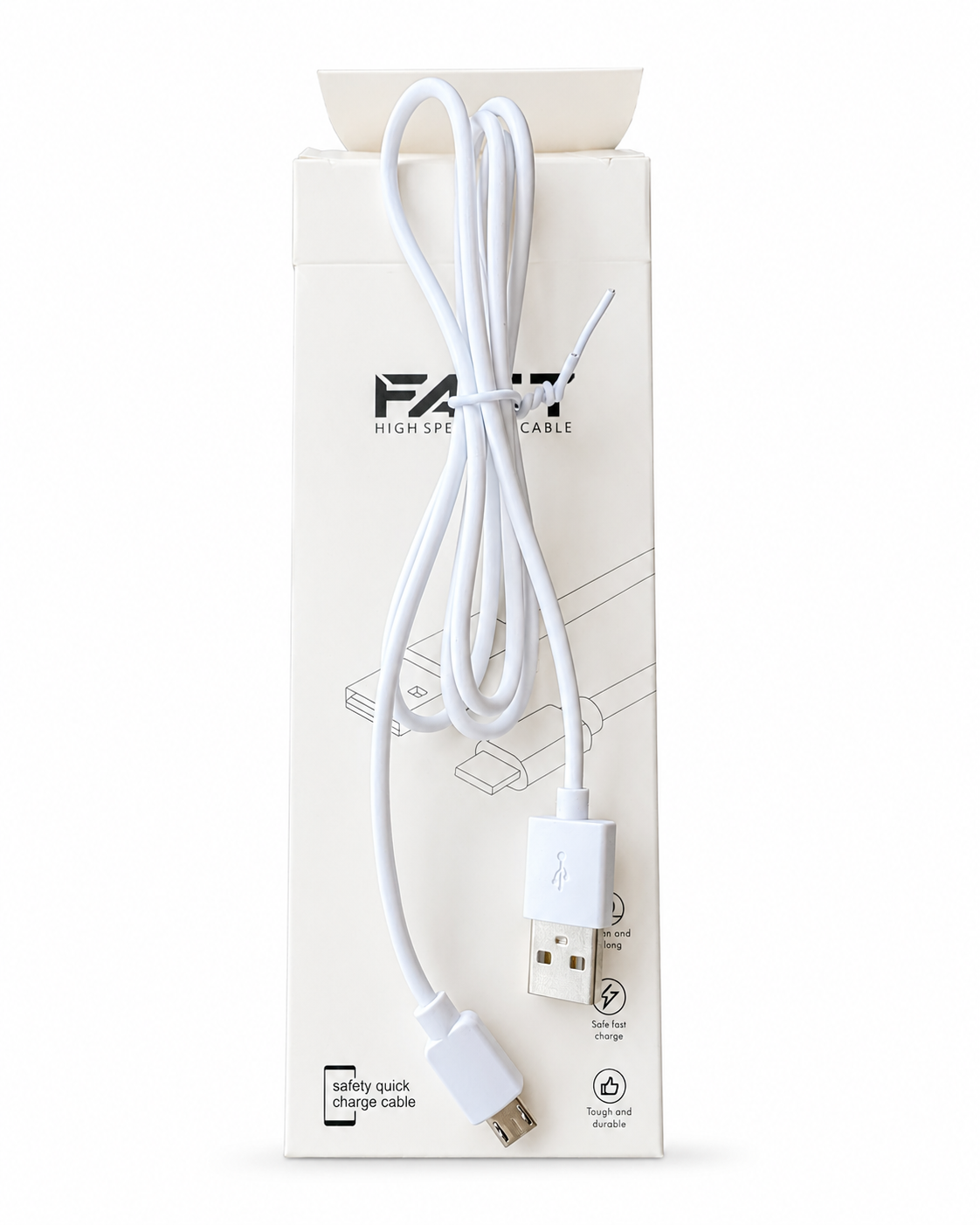 Cable USB- Micro USB  Blanco PVC