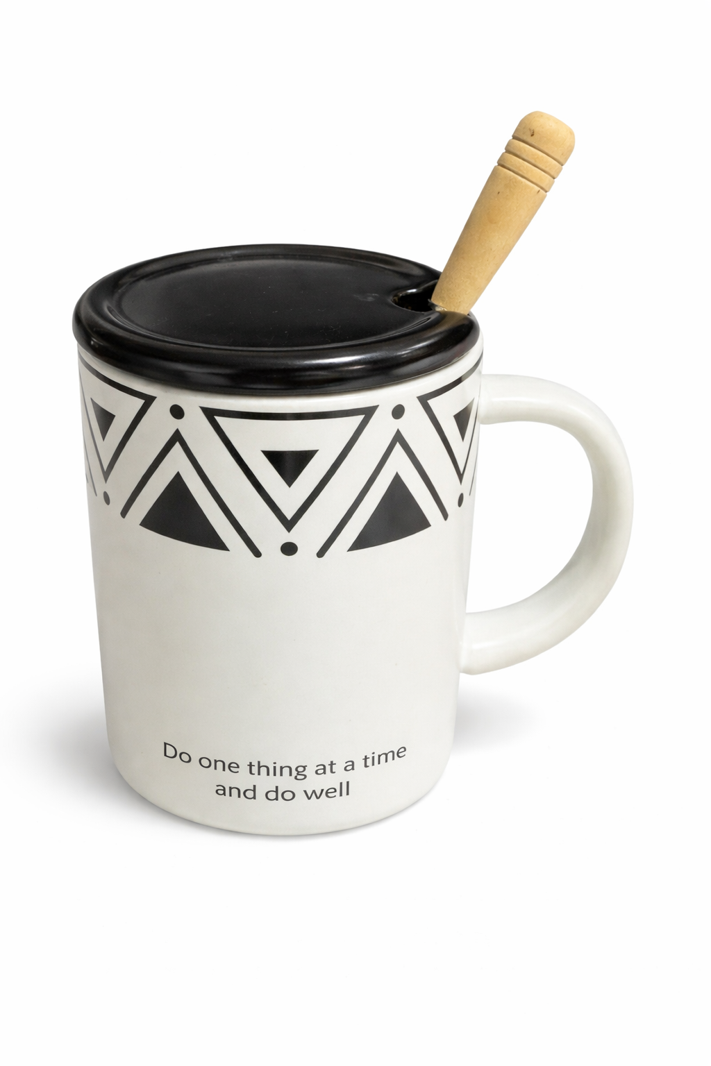 Taza Desayuno Oficina con Tapa y Cuchara